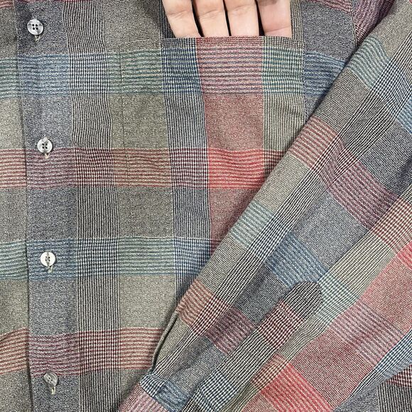 VTG The Territory Ahead Shirt Mens XXL 2XL Orange Plaid Button Down Long Sleeve - Picture 5 of 11